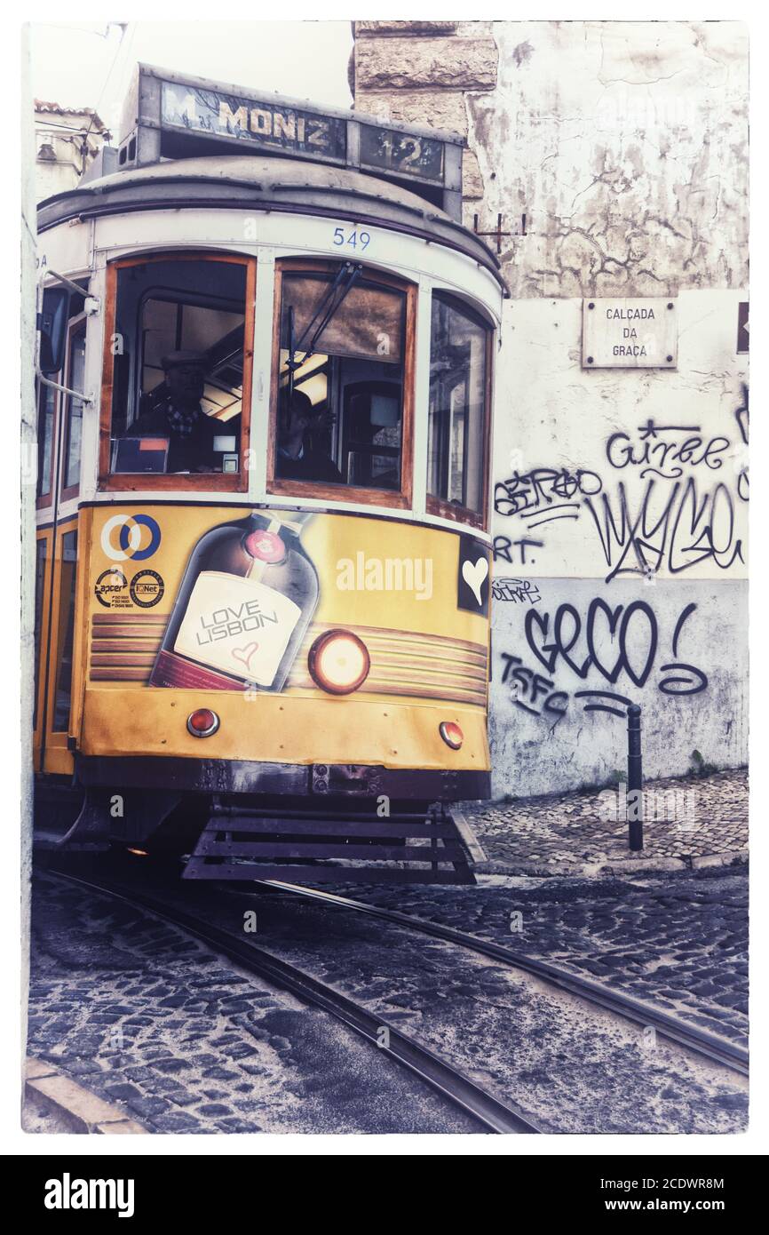Straßenbahn lissabon Stockfoto