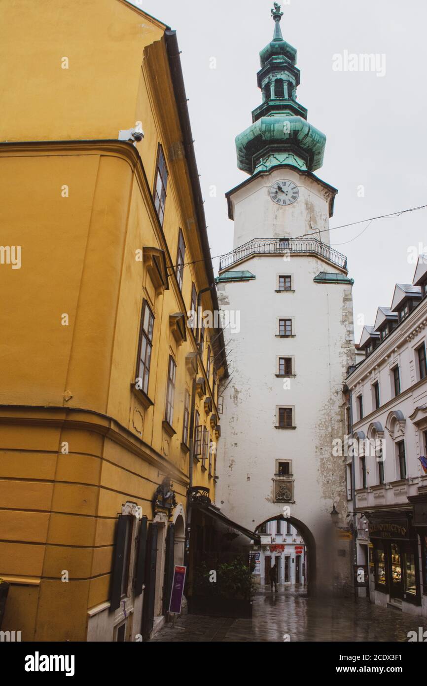 Michal Turm (Michalska Brana), Bratislava, Slowakei. Historische Stadt Tor. Stockfoto