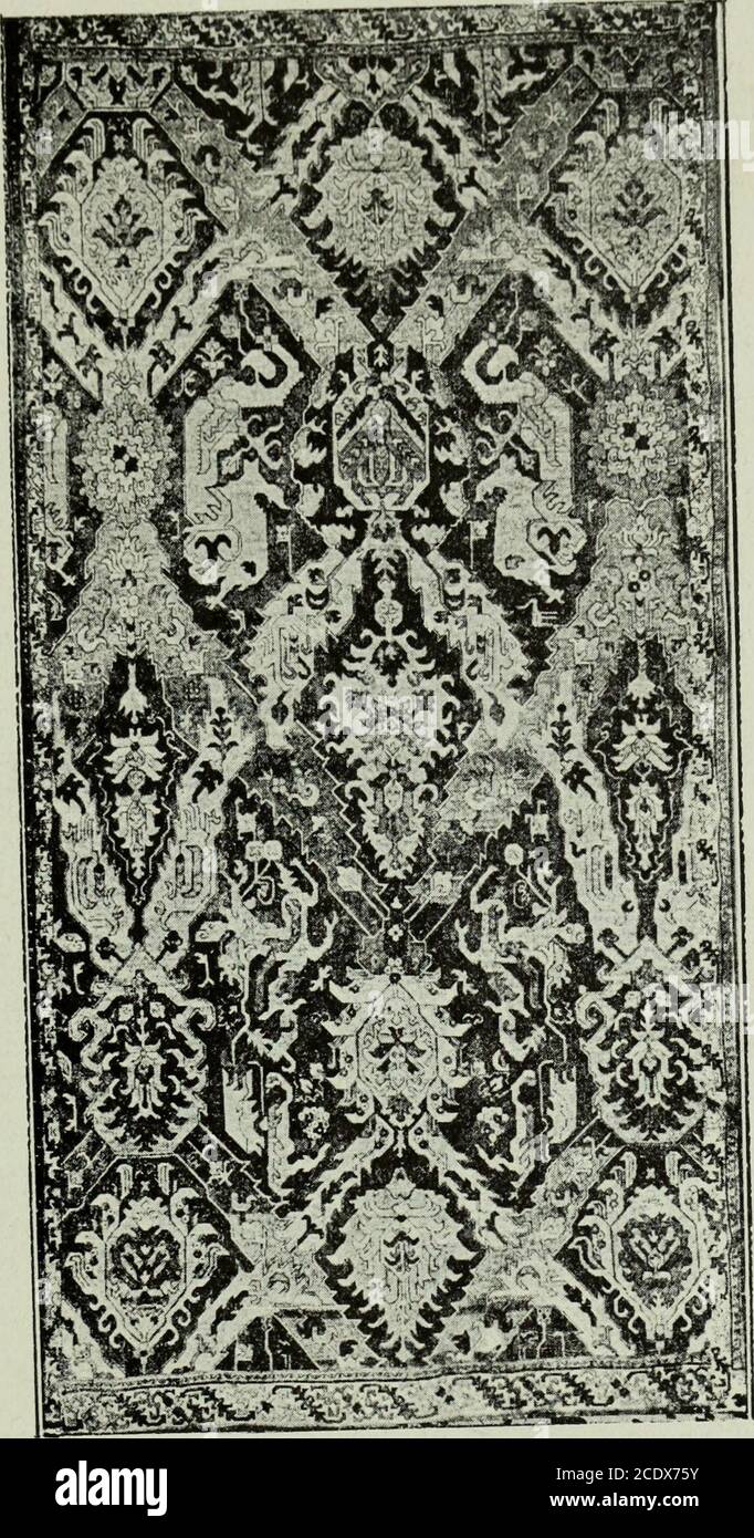 . Revue des études arméniennes . Leu (Abb. L 104, S. 1) Je nai pu y dé-couvrir, malgré les grandes dimensions de la reproduction, rienqui rappelle de près ou de loin linscription coufique déchifîrée parMR. Karabacek. Enfin je dois signaler la planche XXIX de lou-vrage de Mr. Martin qui se rapporte à un tapis arménien de la findu xvii siècle et dont il a été question plus haut (Abb. L 144, S. 2) Il existe aussi, dans le Commerce, des photographies de tapisarméniens. F. Bruckmann, de Municii. A MIS en vente, à la suitede lexposition de tgio, les photographies de trois tapis armé-niens correspondant aux n 98, 101 Stockfoto