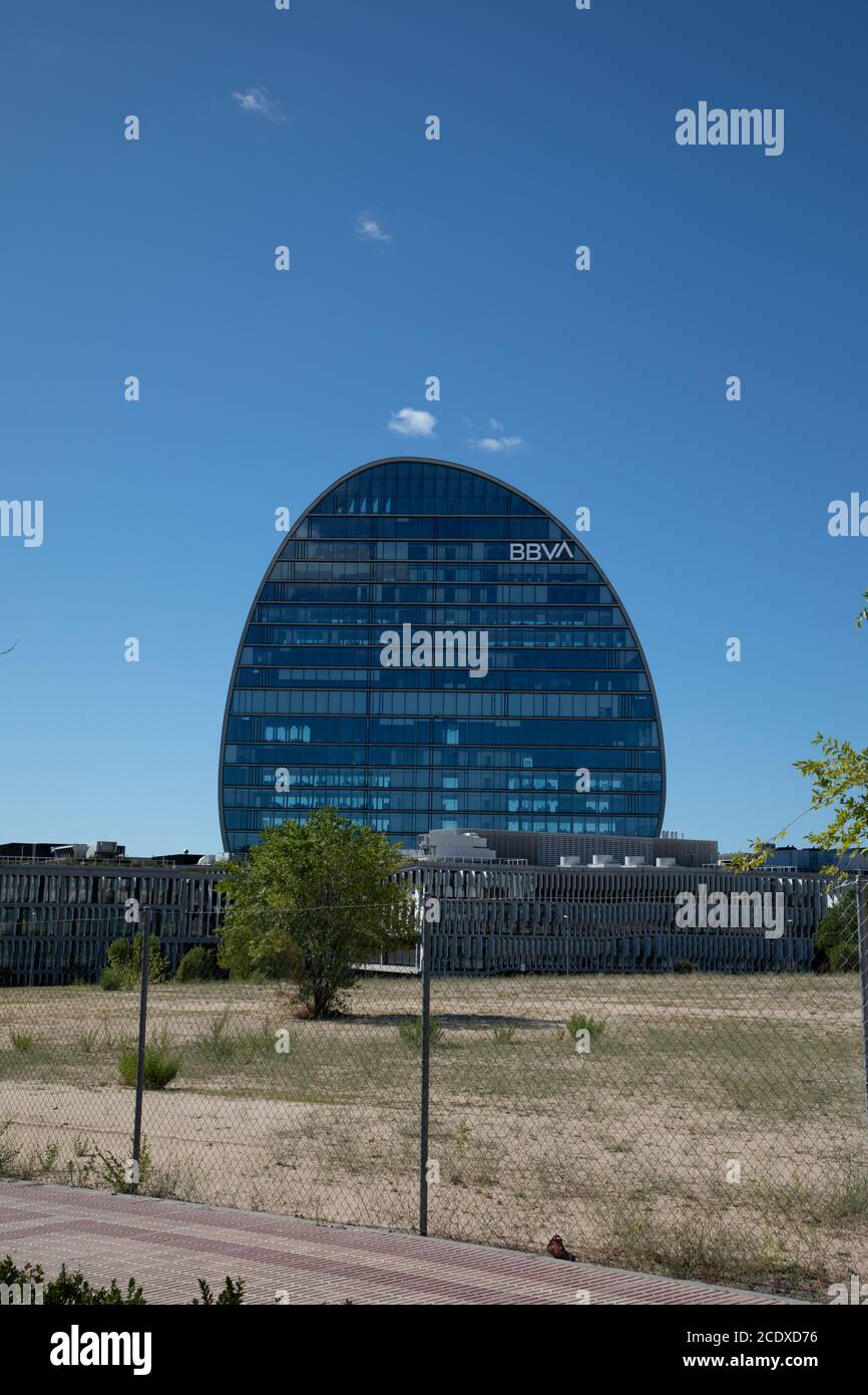 Spanische Bank BBVA Hauptsitz in Madrid Stockfoto