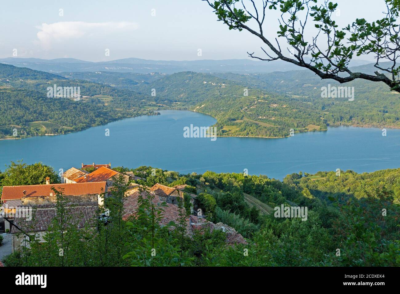 Ukotici, Wasserreservoir Jezero Butoniga, Istrien, Kroatien Stockfoto