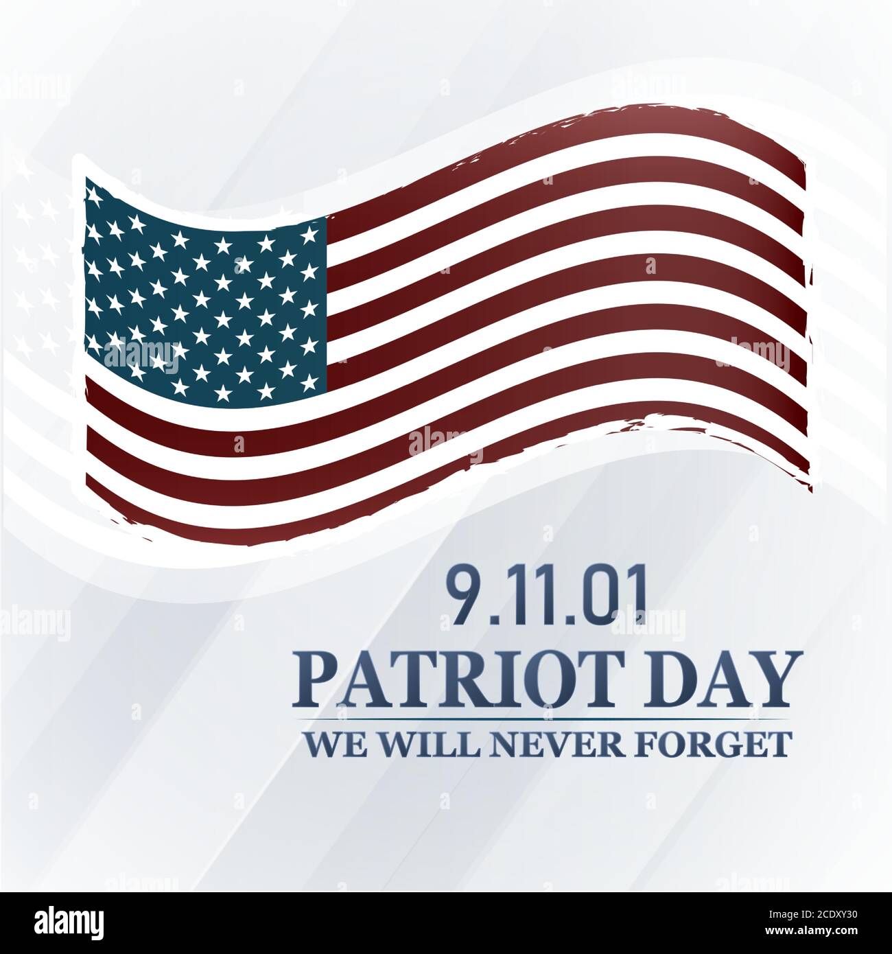 Patriot Day Hintergrund. Wir Werden Es Nie Vergessen. 9 11. Vektorgrafik. Stock Vektor
