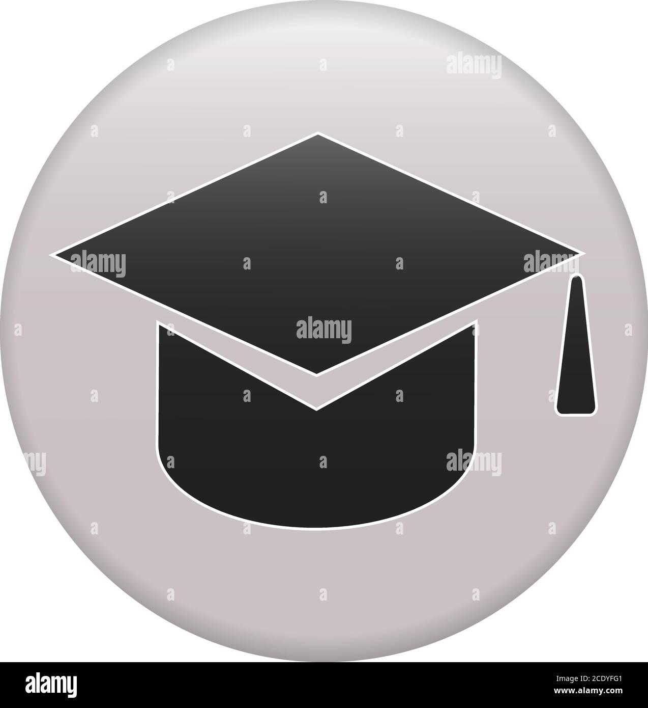 Schwarzen Graduation Cap mit Grad, Isolated on White Background. Stock Vektor