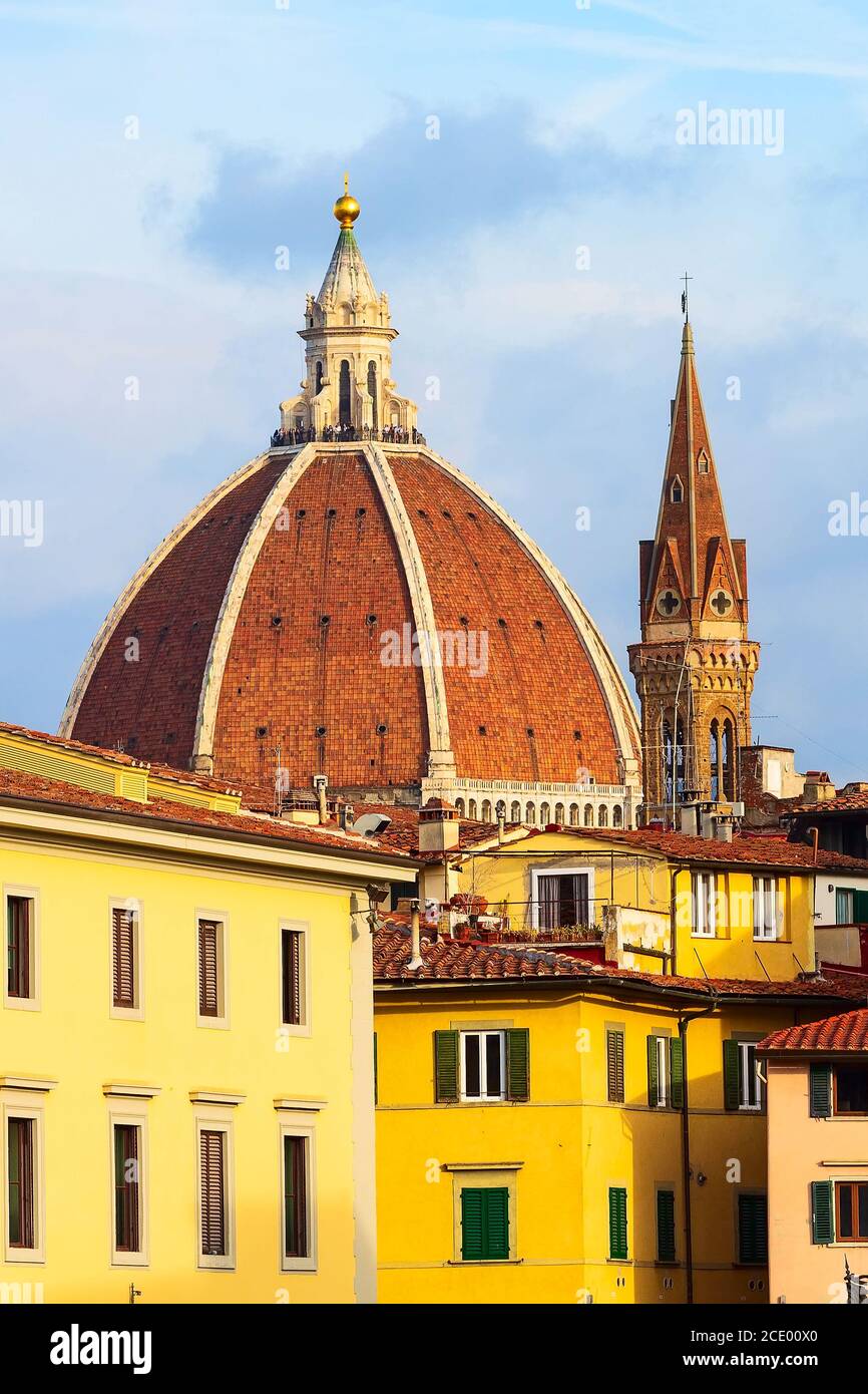 Florenz, Italien mit Duomo-Kuppel Stockfoto