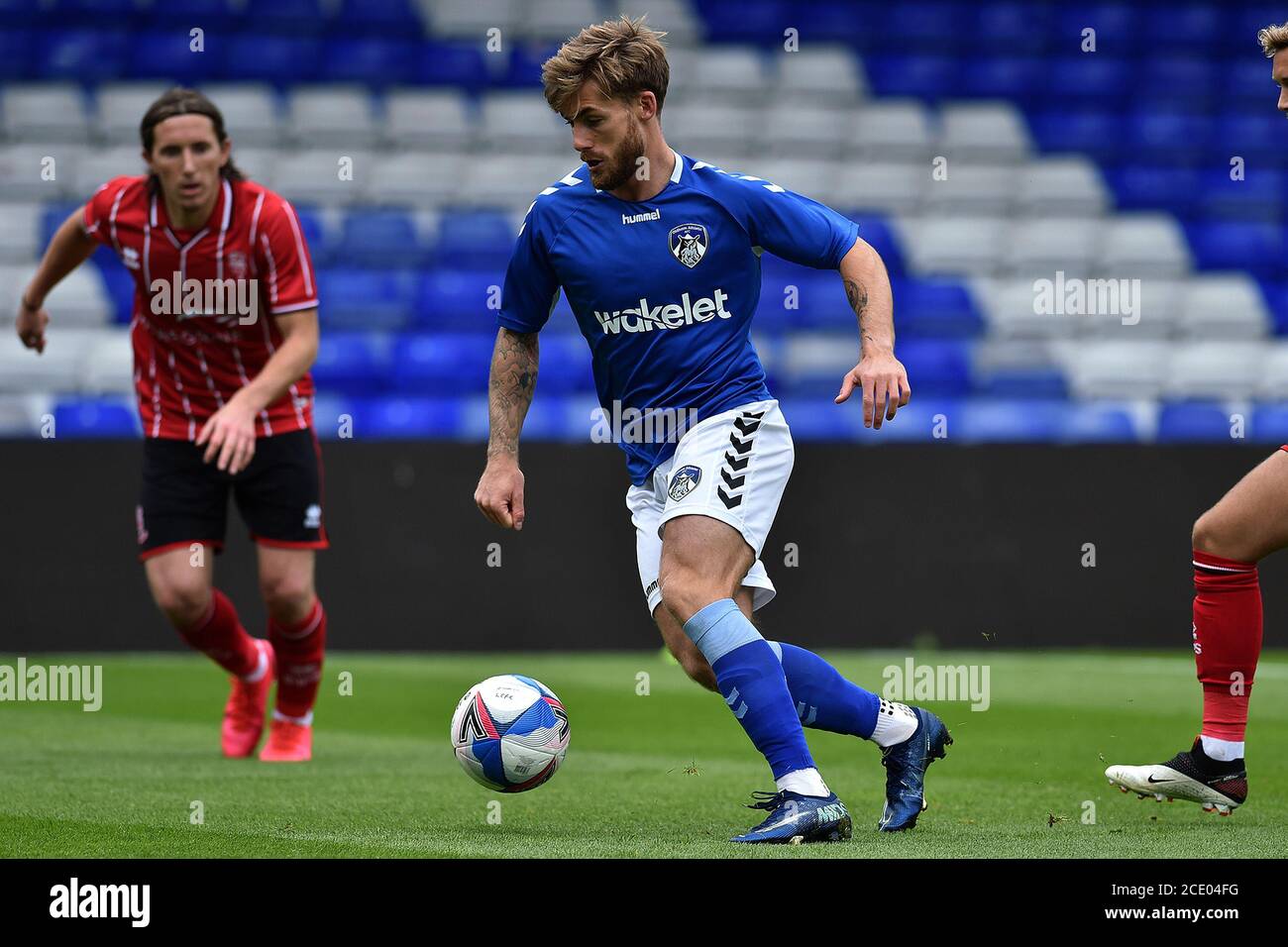 OLDHAM, ENGLAND. SAMSTAG 29 AUGUST 2020 Oldham Athletic's Conor McAleny während der Pre-Season Freundschaftsspiel zwischen Oldham Athletic und Lincoln City im Boundary Park, Oldham. (Kredit: Eddie Garvey, Mi News) Kredit: MI Nachrichten & Sport /Alamy Live Nachrichten Stockfoto