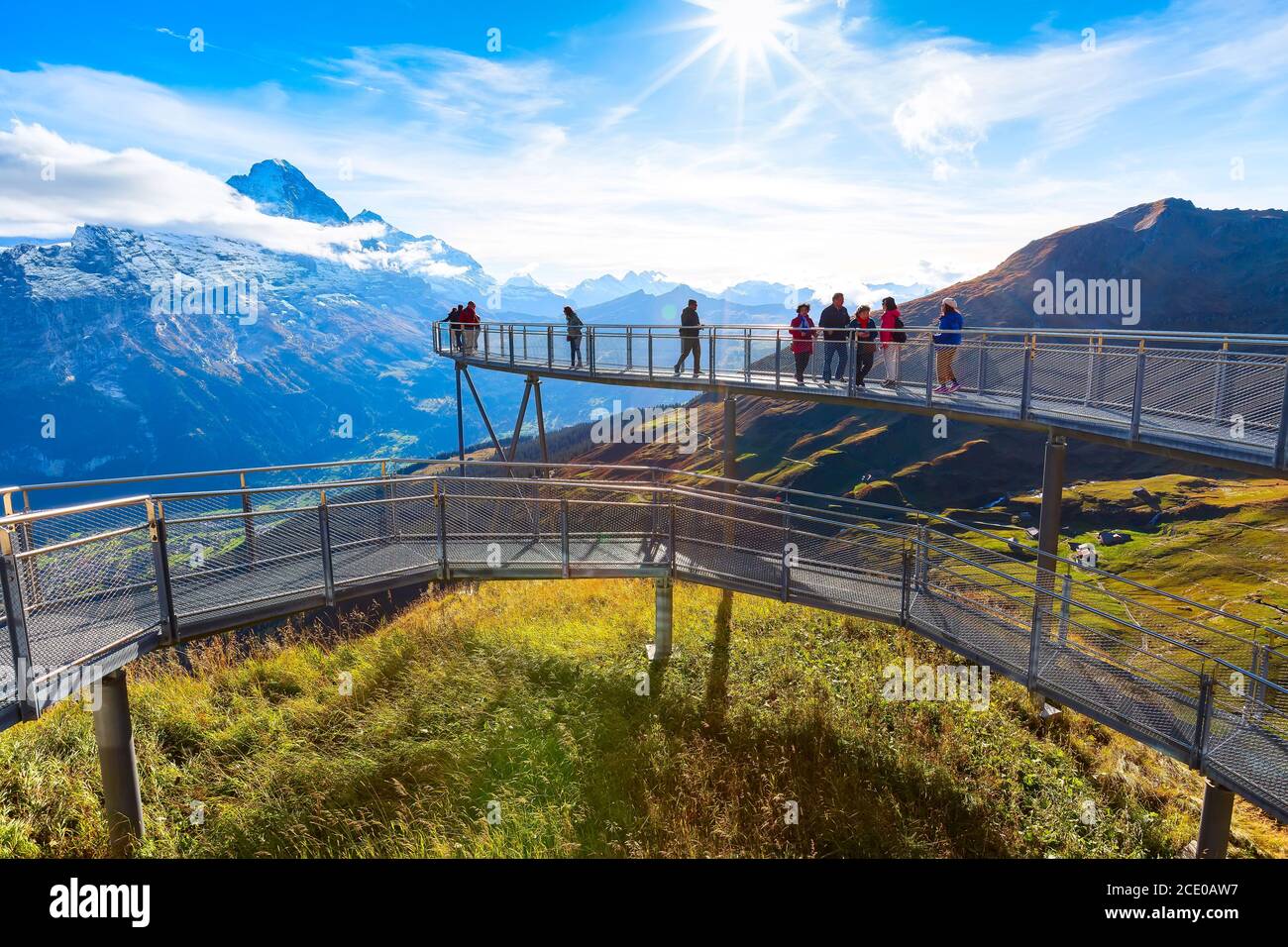 Cliff Walk in Grindelwald First, Schweiz Stockfoto