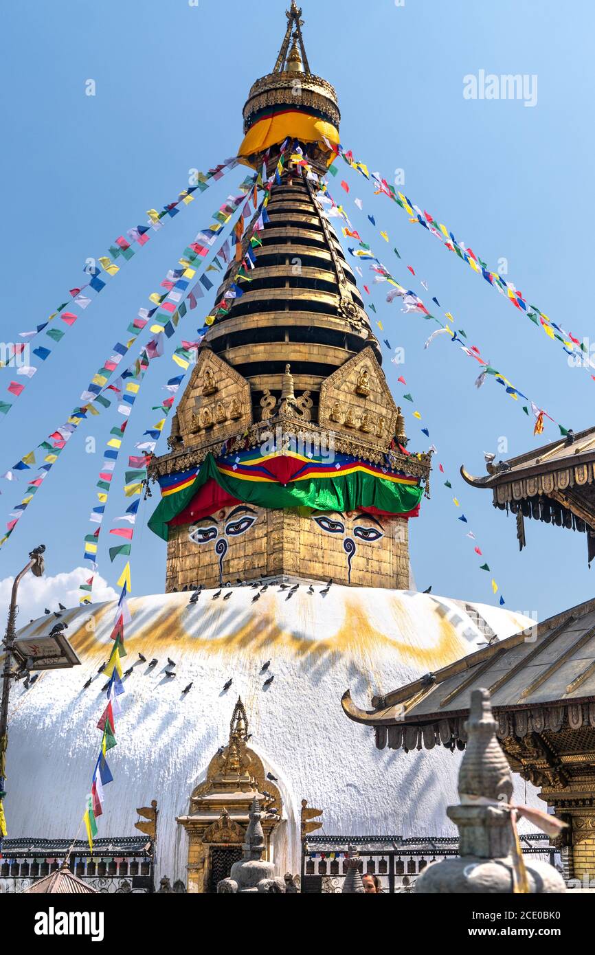 Der Swayambhu Maha Chaitya Stupa Stockfoto