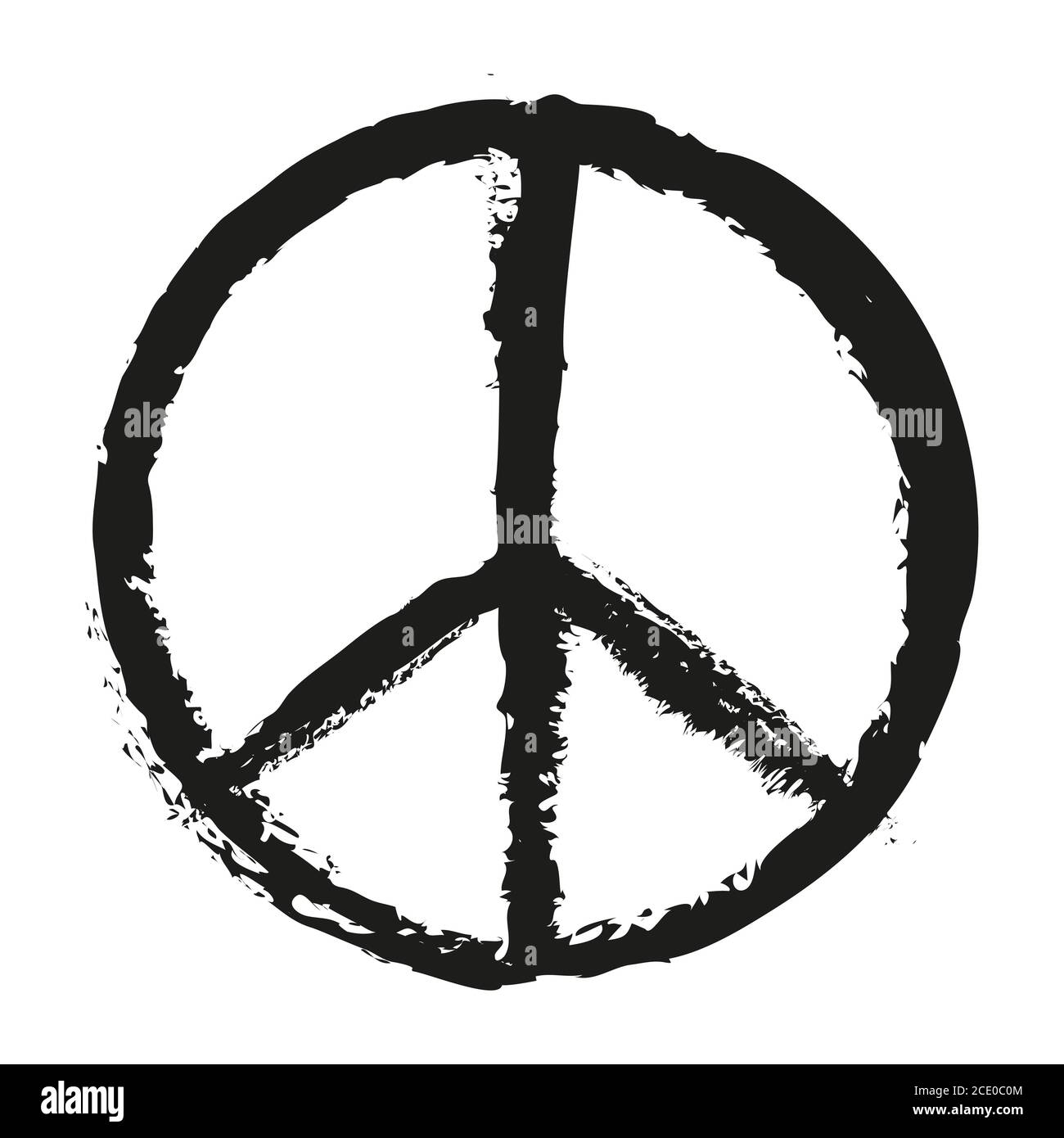 Schwarzes Friedenszeichen Gemälde Stockfoto