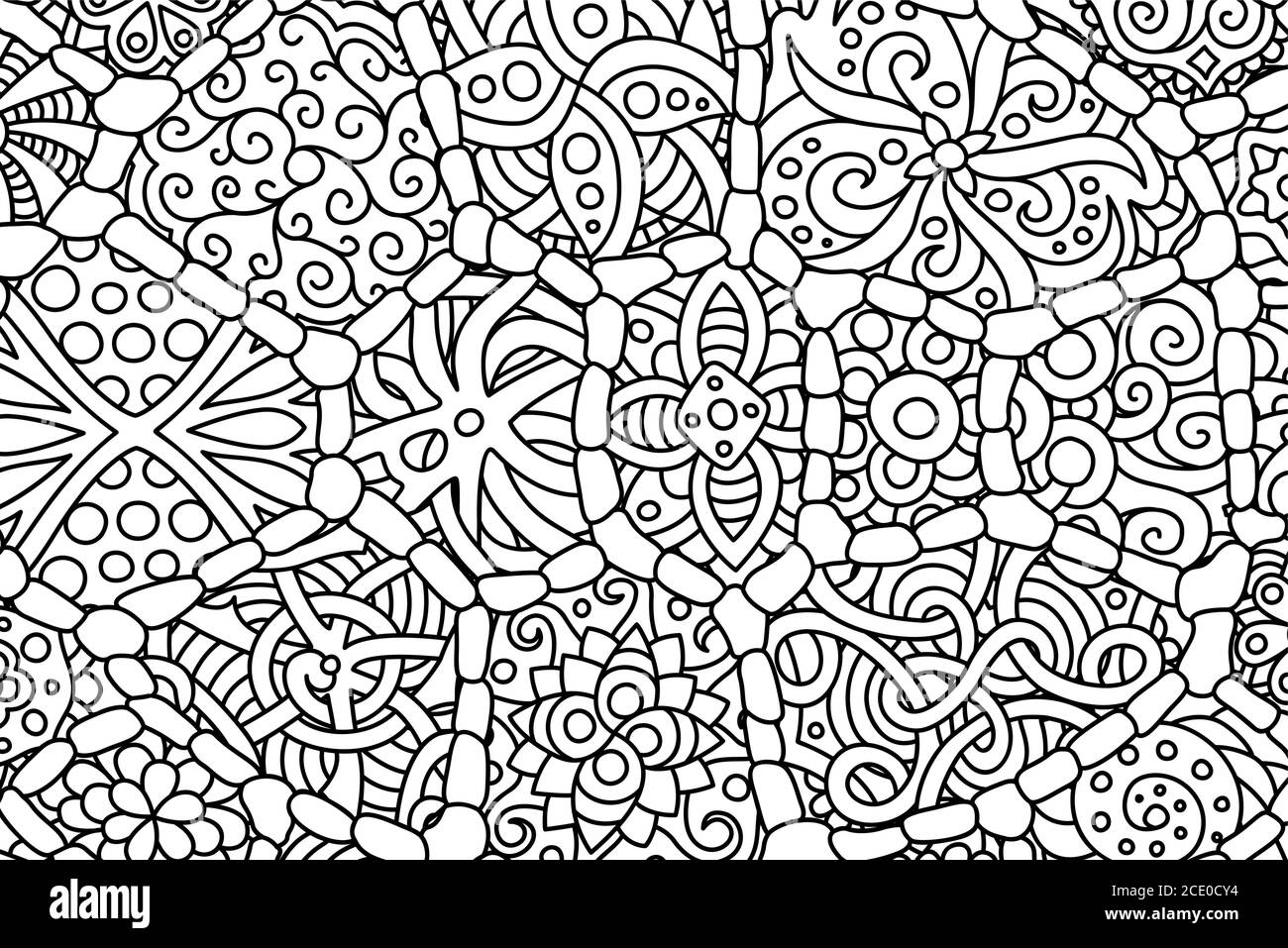 Schöne Rechteck Malbuch Seite mit abstrakt detaillierte Tribal Muster Stock Vektor