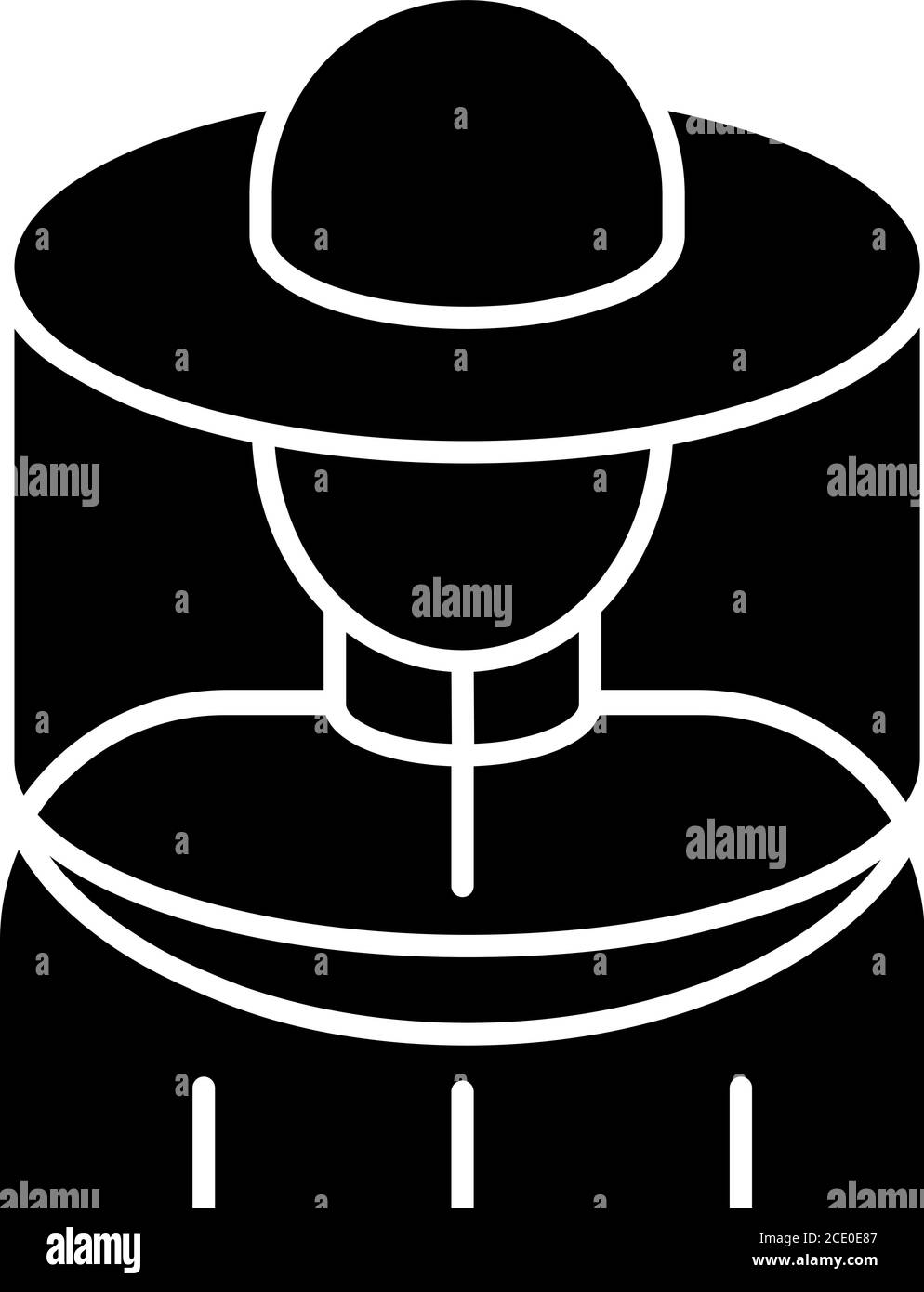 Imker Anzug schwarz Glyphe Symbol Stock Vektor