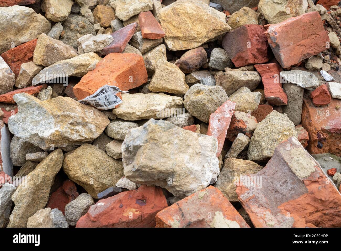 Bauarbeiter Trümmer Stockfoto