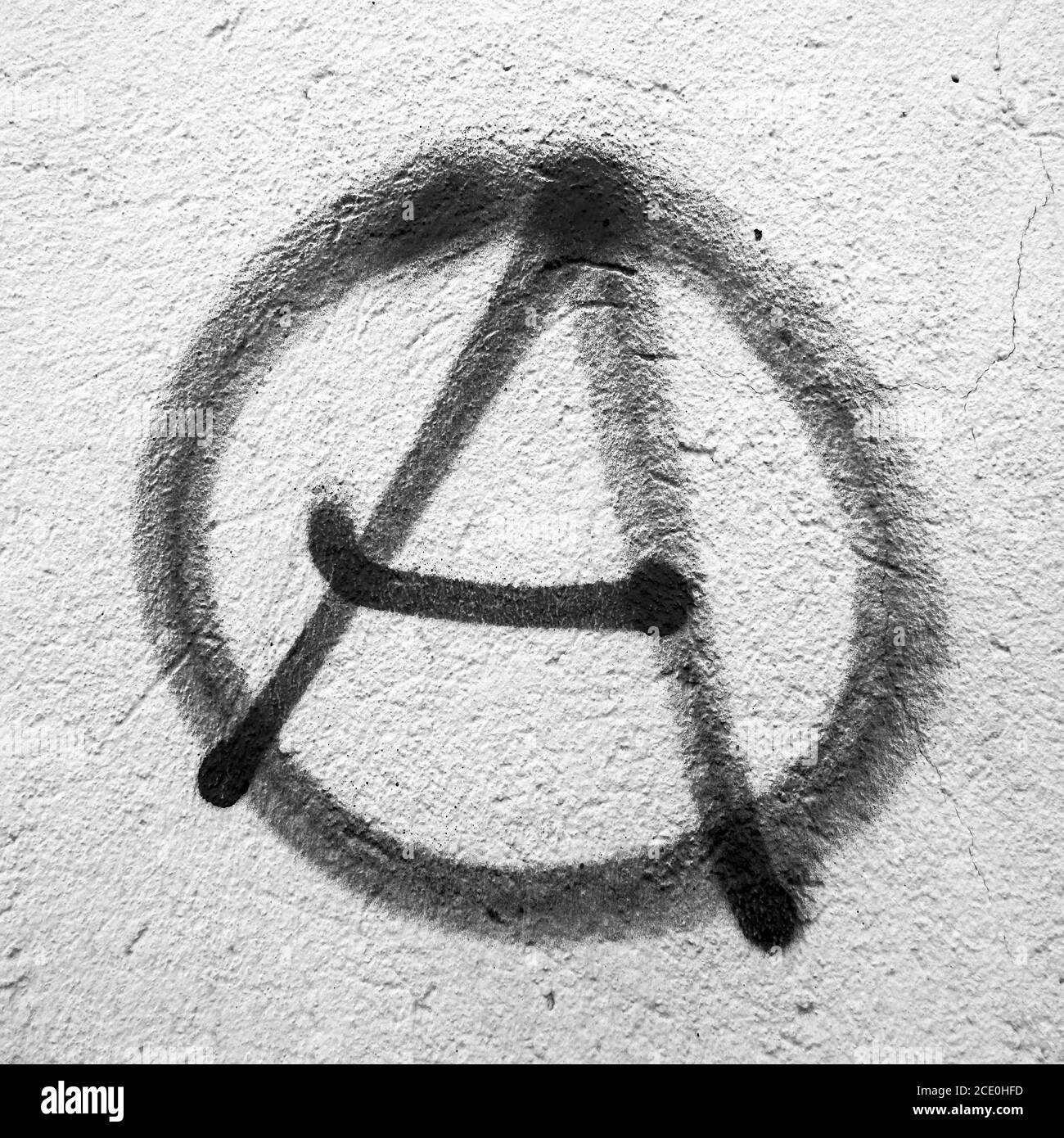 Anarchie Symbol auf Wand gemalt Stockfoto