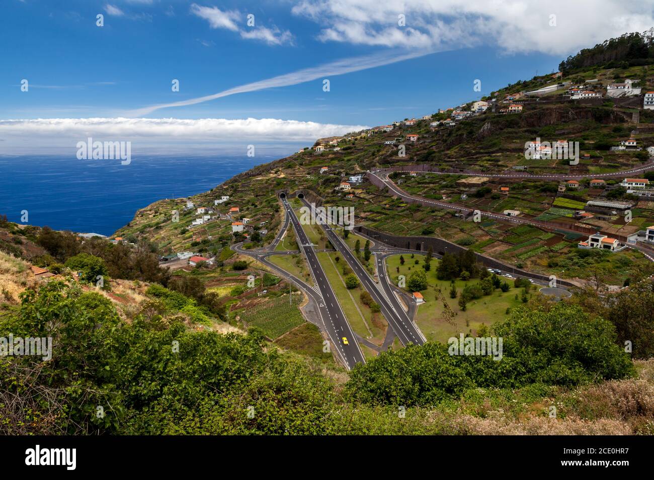 Infrastruktur einer Insel Stockfoto