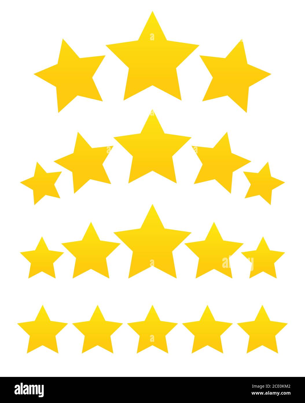 Fünf Sterne Kunde Produkt Rating review Flachbild Symbol für Anwendungen und Webseiten Stock Vektor