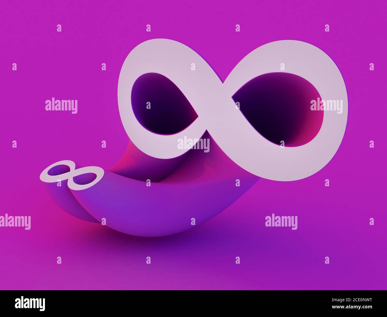 Symbol für Unendlichkeit Art Info. Kombination aus Abbildung 8. Symbol für Infinity-Konzept. 3D-Rendering Stockfoto
