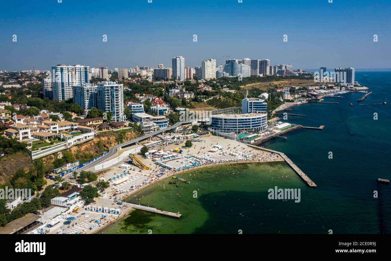 Luftpanorama der Küste von Odessa Ukraine Stockfoto