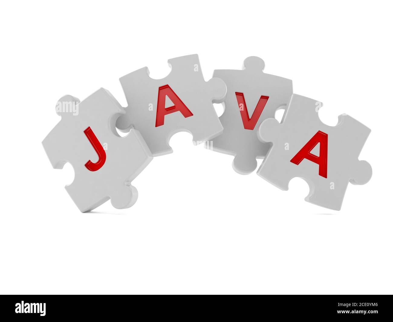 Java Puzzle isoliert auf weißem Hintergrund Stockfoto
