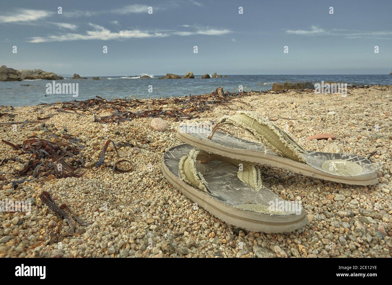 Die Einsamkeit eines paradiesischen Strandes Stockfoto