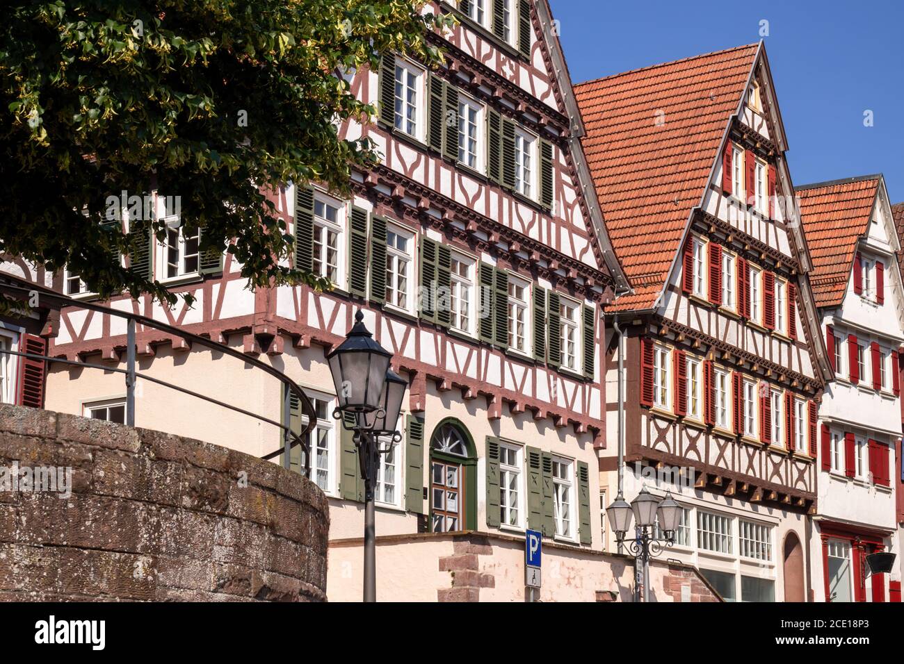 Typische Häuser in Calw Deutschland Stockfoto