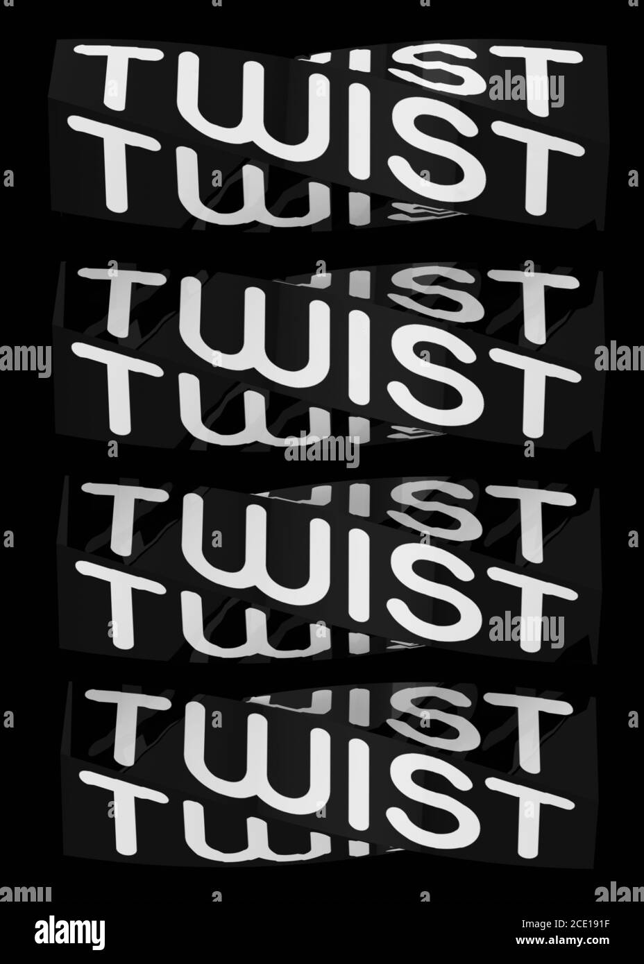 Twist Twist und Twist wieder - 3d Stockfoto