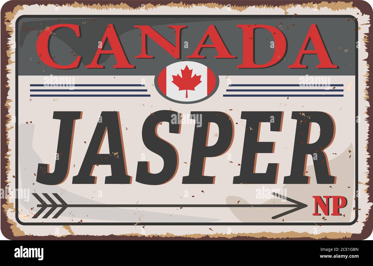 Jasper National Park Symbol der kanadischen Berge. Einfache Illustration. Stock Vektor