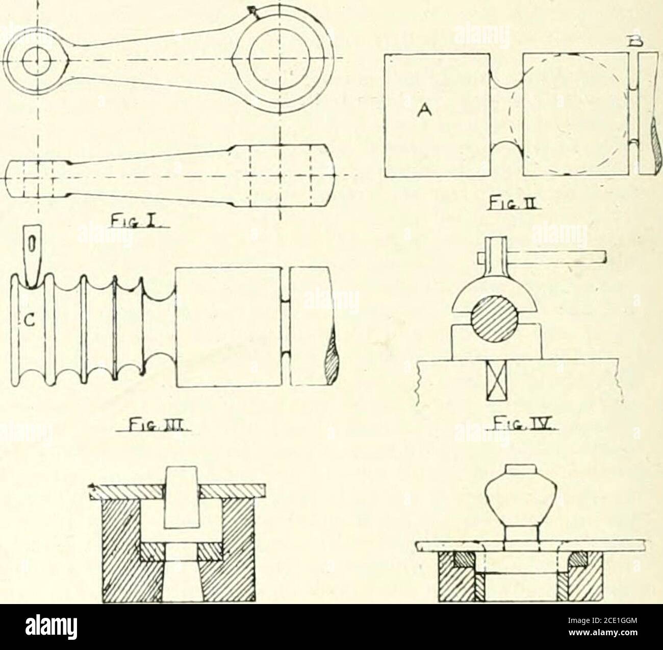 . Marine Engineer . Nieten durch den Hammer, so dass der Flansch zu den gerinnten Linien, das Werkzeug passingright durch. Ein Ring aus erneuerbarem Stahl nimmt hier auch die Kraft des Schlages auf, und m um zu verhindern, dass das Metall am Boden zersplittet oder verdünnt wird.Due- ein weiterer Ring wird in den Boden des Blocks gelegt. Häufig wird aus einer Flachplatte ein Schmiedestück oder ein Teil davon gebildet, in diesem Fall wird die Matrize in die gewünschte Form eingelassen und der Stempel geprägt. Um den Auftrag zu ermöglichen, sich von der Matrize zu entbinden, wird dem Verkauf eine -leichte Verjüngung, genannt Halt oder Clearance, gegeben. Die Arbeitsflächen beider Stockfoto