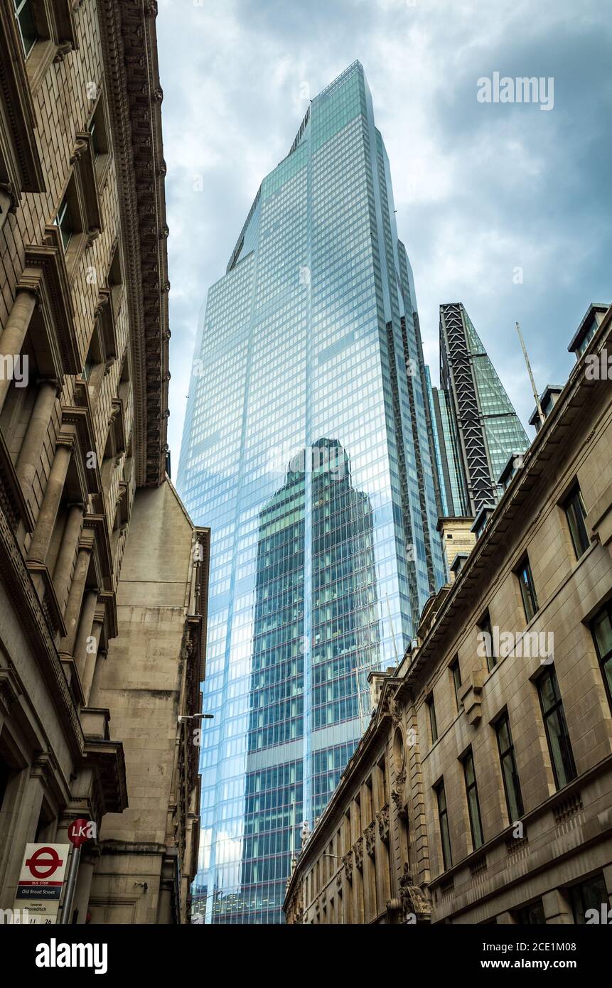 22 Bishopsgate Wolkenkratzer - Twentytwo - Büroentwicklung auf Bishopsgate in der City of London. Architekten PLP Architektur - 278m 62 Stockwerke 2020. Stockfoto