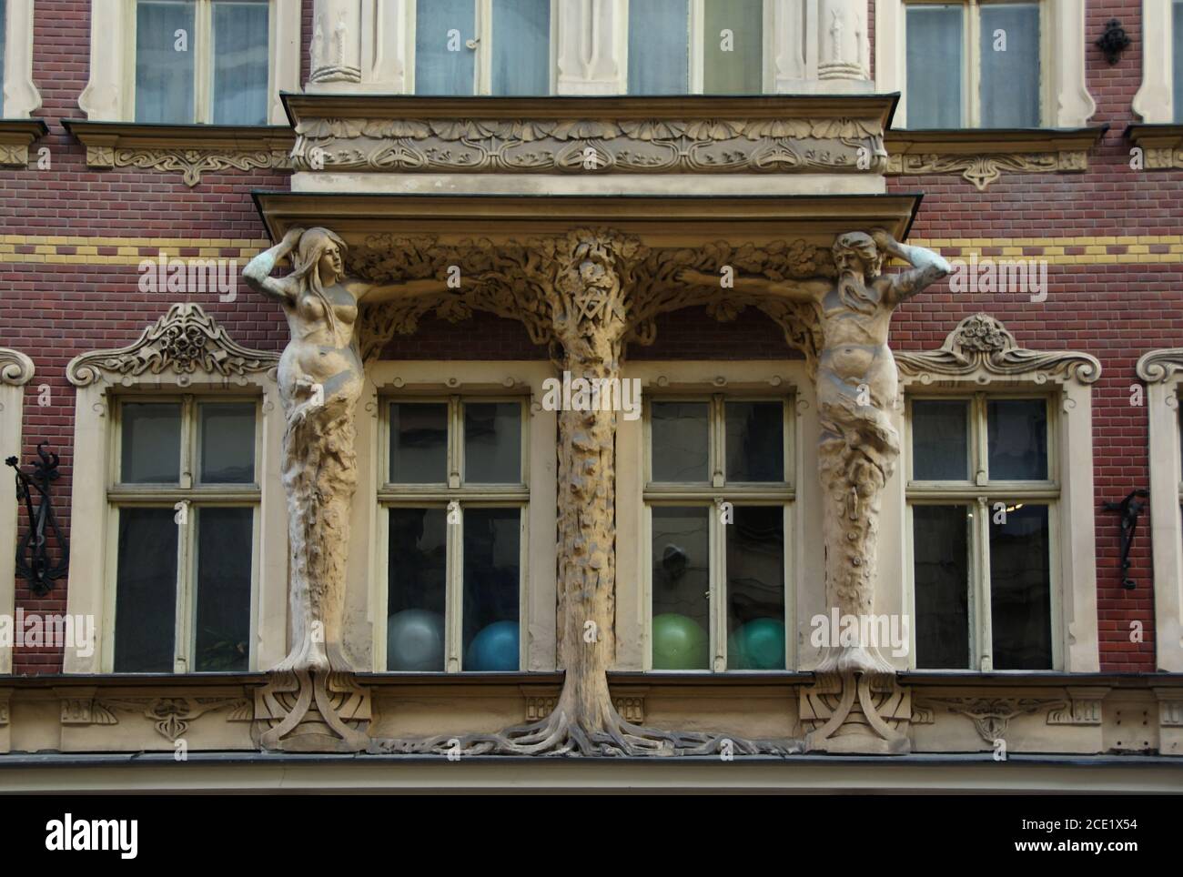 Fragment der Jugendstil-Fassade Stockfoto