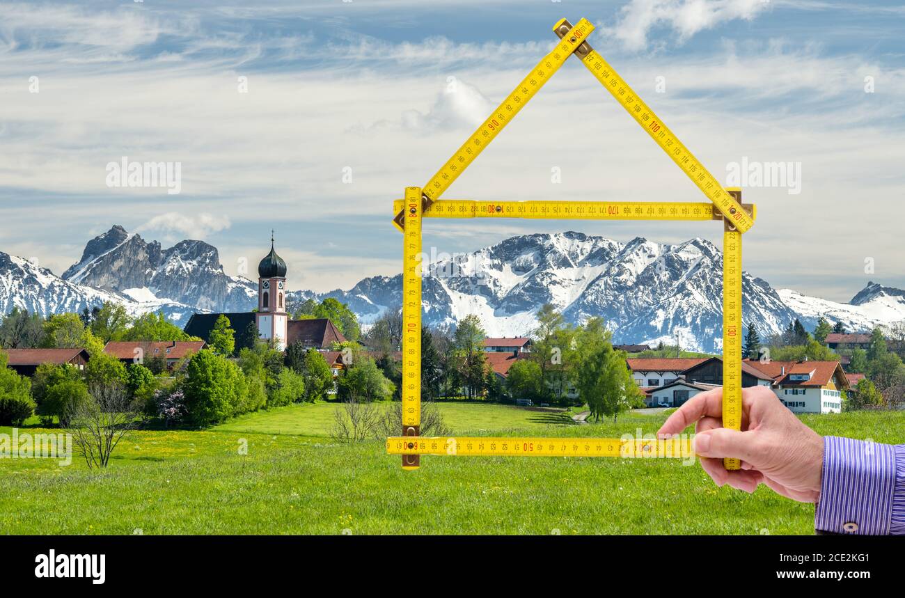 Leben auf dem Land in einem neu geplanten Zuhause Stockfoto