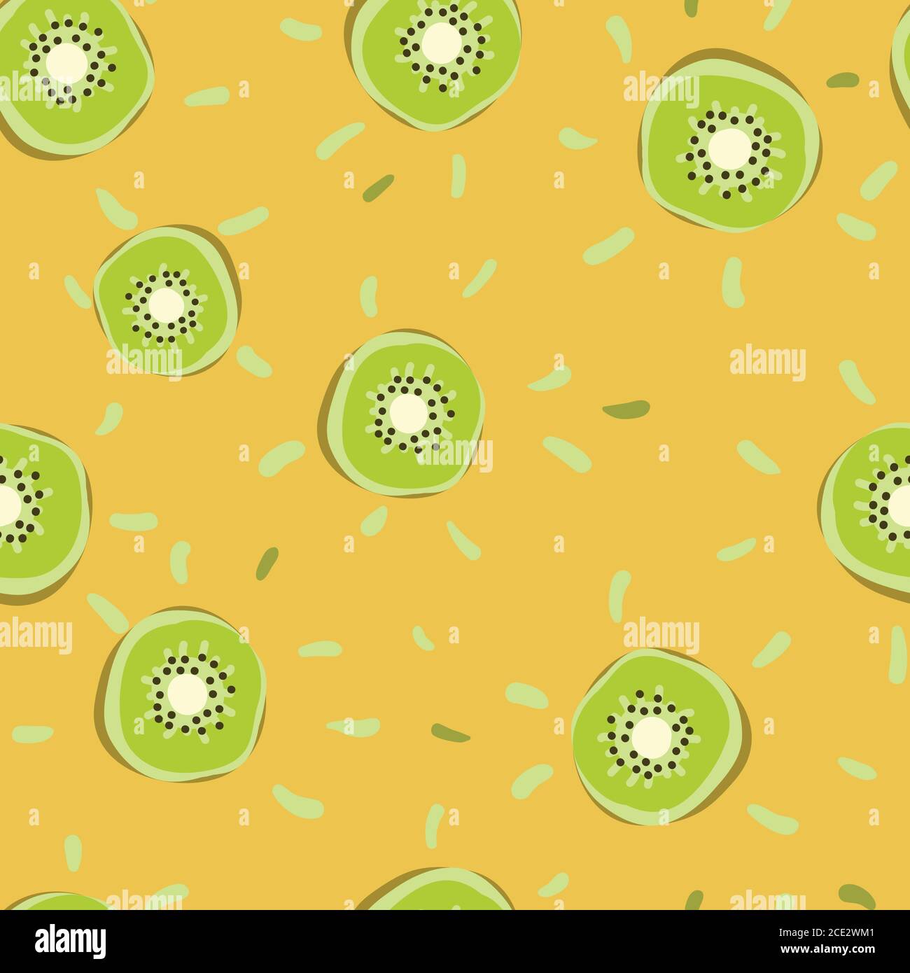 Saftige Kiwi Frucht nahtlose Vektor-Muster Stock Vektor