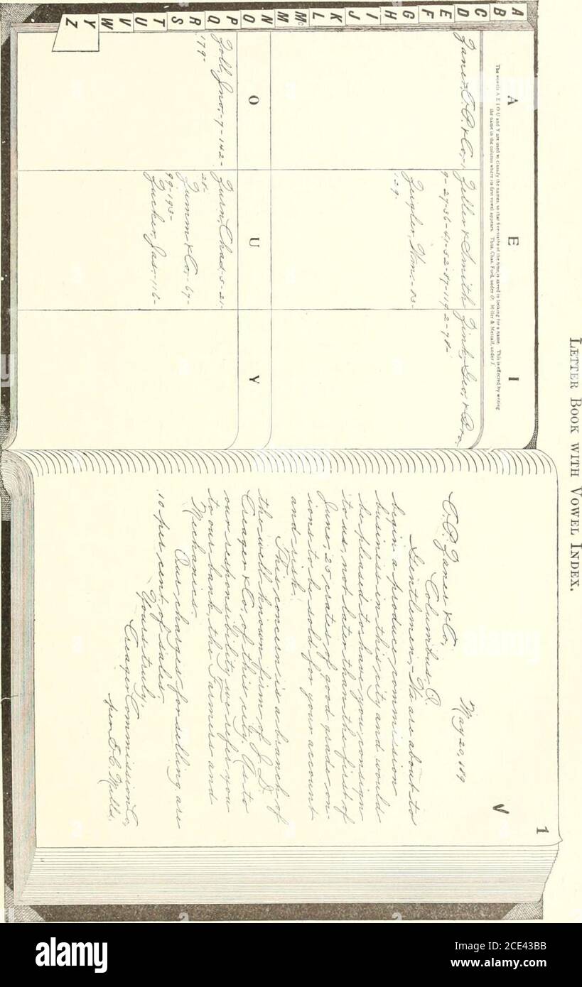 www.flickr.com/photos/internetarchivebookimages/tags/book... . Briefbuch ist ein Buch aus feinem Seidenpapier, ähnlich dem Impression Account Sales Book, in w-hich sollte von jedem Brief ein Eindruck gemacht werden^bevor es verschickt wird. Bei der Einnahme von imj)Ressions sollte große Sorgfalt walten lassen, da die gute coj)ies mit der Briefpresse nur durch sorgfältige Praxis erlernt werden kann. In einigen Geschäftsbereichen, wie dem Bahnfahren, werden oft zehn oder mehr Kopien bestimmter Dokumente benötigt, die alle mit einem Eindruck der Briefpresse erstellt werden. Um diese Anzahl von Kopien erfolgreich erstellen zu können Stockfoto