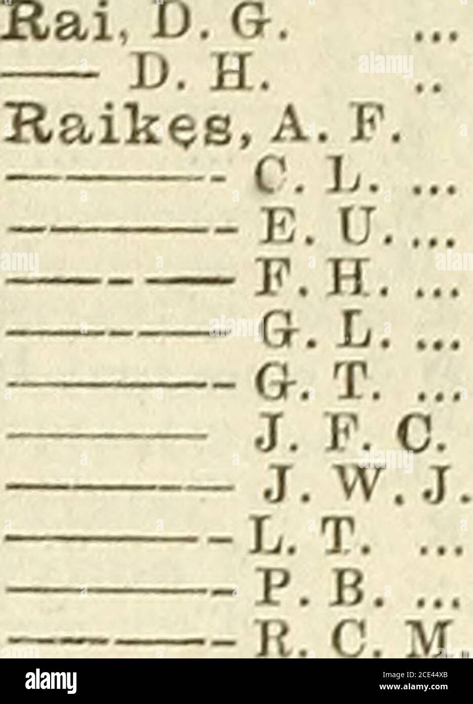 . Liste der Streitkräfte . 9r,i;. 19.59.1230a1367i. 1574. 2422,. 1272. 24.52. 215«.1647a.20o8a. 1192. 2027. 1776. 62...1366c. 2007.1540a. 1726. 2.31620186461736. 2.!02, 2H.58... 926a...207461333rf... 17421777a, 17S0rf...2012rf... 2.3,53... 1388a...15216... 19-56... 627a...2052(/... 2413... 2.302... 464... 895...2062?... 2.37b ... 2413...20f2^...20.52(7... 2.3.33... 2.3.33...2052.9... 2370...15356... 8386... 769...16396..19270. 1775,17941810a,1832^...203,3c... 24.52...1783c... 2452. Bailston, S.E. H. G. M Eailton, D Rainboth, E. C.Raine, P. A. R.Rainey, .7. W. 386a. 760a.12806 1953.13006.. 984,. 516a,. 613,.2 Stockfoto