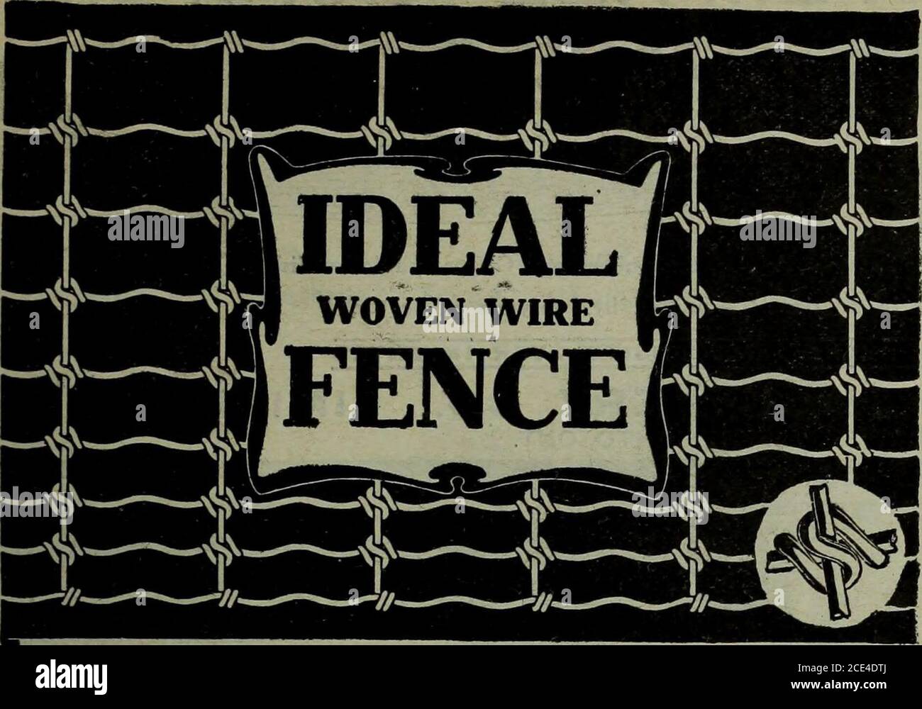 . Hardware Merchandising (Januar-März 1908) . III Arten und Größen und für alle Zwecke Standard & Langs Patent Lay PREISE RECHTS. SCHNELLE LIEFERUNG. Seilbefestigungen. Seilfett DIE B. GREENING WIRE CO. LIMITED HAMILTON, Ont. MONTREAL, Que. 20 HARDWARE UND METALL. Warum verkaufen Sie nicht einen Zaun, der Ihr Geschäft annonciert? Ideale Zaun macht Menschen zu stoppen und zu beachten, und es steht Inspektion. Ideal ist der Standard Farm and Railroad Zaun von Kanada.große, starke Drähte – alle No. 9, – stark verzinkt und fest verschlossen. Sehen Sie, wie das Patentschloss an jeder Kreuzung Ständer und Horizonte zusammenhält. Nein c Stockfoto