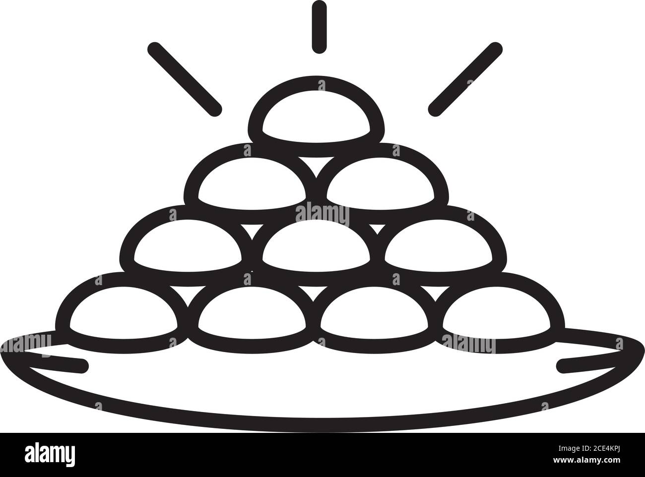 Happy diwali indien Festival, deepavali Religion Veranstaltung, Essen hindu traditionellen Linienstil Symbol Vektor Illustration Stock Vektor