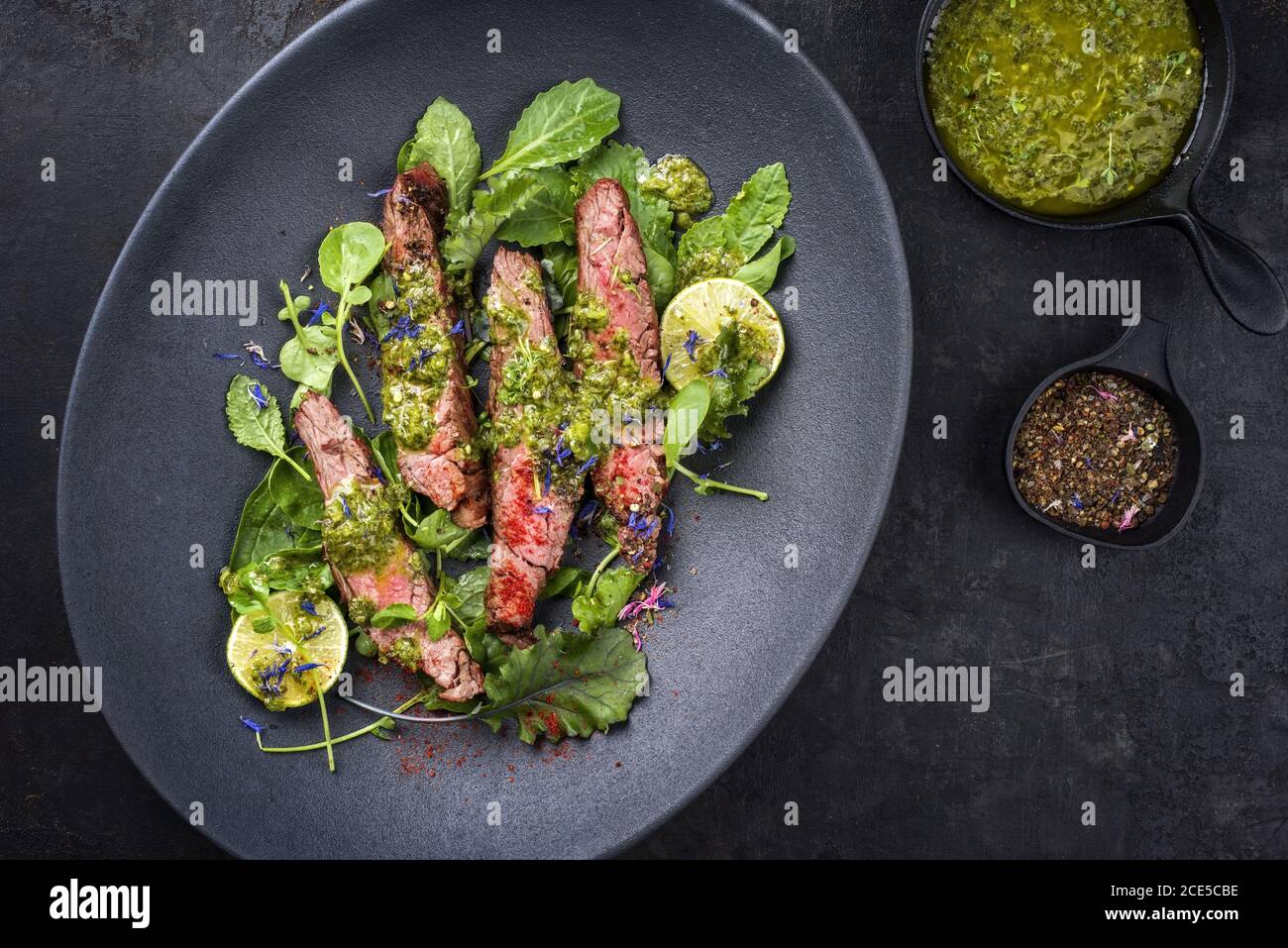 Barbecue Wagyu hängenden zarten Steak mit Chili Stockfoto