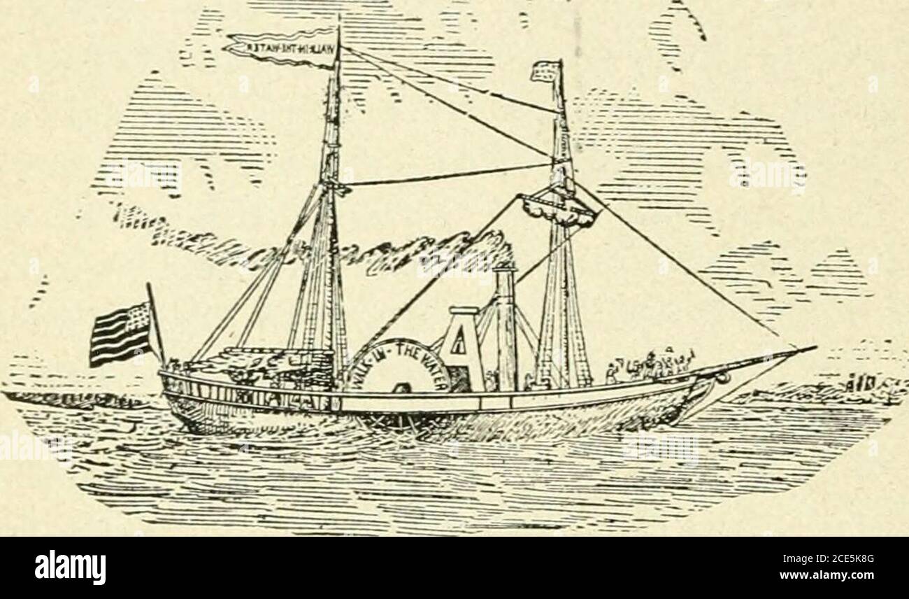 . Frühes Mackinac. Eine geschichtliche und beschreibende Skizze. Sie würde immer wieder aufbrechen und nach andfro geworfen werden, bis sie in klaren, aufragenden blauen Massen auf eine große Höhe gehäuft wurde; und alles, was dem Augapfel zur gegenüberliegenden Insel begegnete, waren wunderschöne Eisberge. Die Soldaten und Fischer cuta Straße tlirough. Tliis machte eine Winter-Autobahn für die Hundeschlitten, die Passage schlängelt sich zwischen den Hochwänden aus Eis, mit nichts zu sehen, aber die Skyabove. Auch in anderen Jahreszeiten, das Eis würde perfekt glatt. Die exciting Zeiten auf der Insel, * Schoolcraft zur Zeit seines ersten Besuches zum i Stockfoto