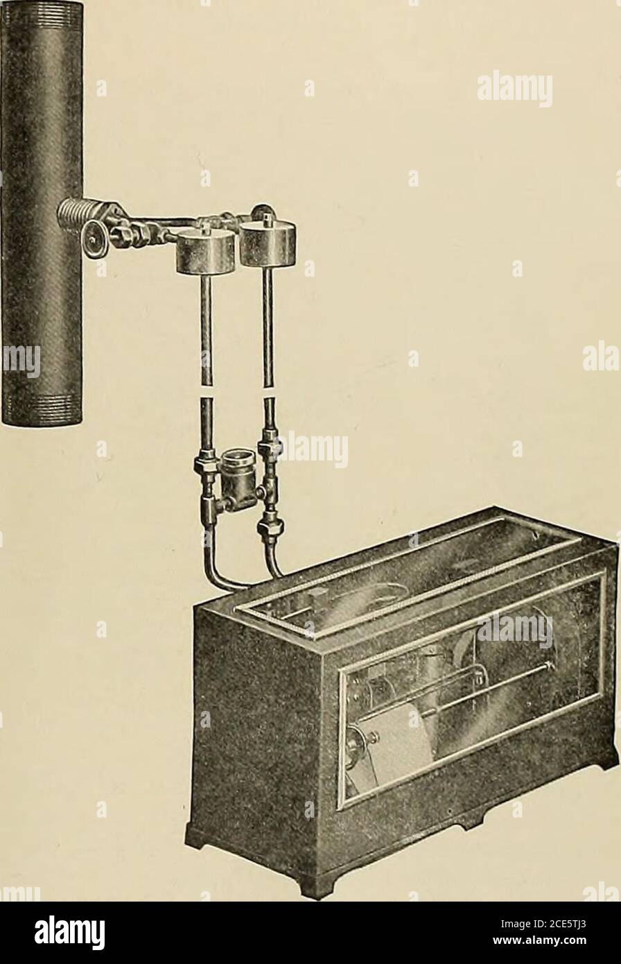 . Journal of Electricity, Power, and Gas . Produkt der folgenden Hersteller: Arrow Electric Company.American Circular Loom Co.Bryant Electric Company.Crouse-Hinds Company.General Electric Co.Hart & Hegeman Mfg. Co.National Carbon Co.National Metal Molding Co.Paiste H. T. Co.Pass & Seymour.Proctor-Raymond Co.Perkins elect. Schalterherstellung Co.Weber Electric Company. DAMPF- UND LUFTDURCHFLUSSMESSER. Die von der General Electric Company, Schenectady, N. Y., hergestellten Aufzeichnungs- und Anzeigedampfmessgeräte sind so konzipiert, dass sie die Menge an Luft, Dampf oder anderen Flüssigkeiten anzeigen, die für jedes Teil abgegeben wird Stockfoto