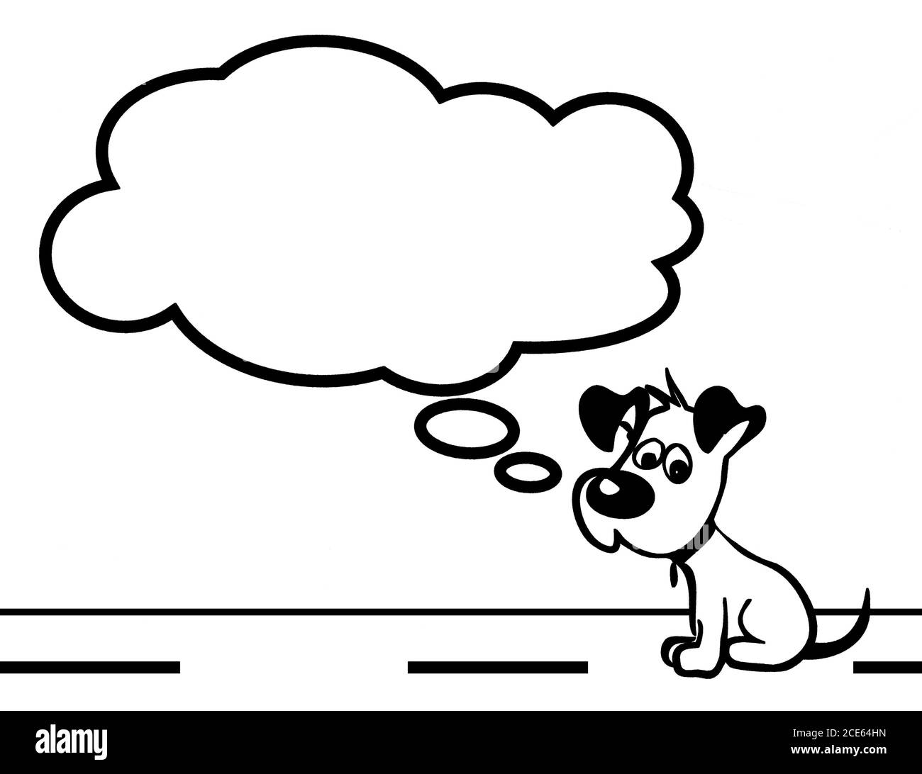 Trauriger Welpe schwarz flaches Bild Stockfoto