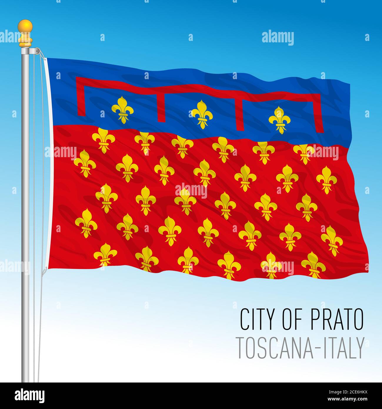 Prato Flagge der Stadt, Toskana, Vektor-Illustration Stock Vektor