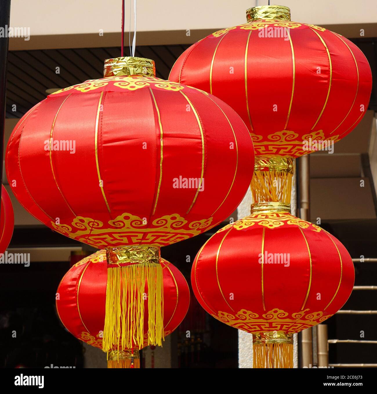 Traditionelle chinesische Laternen bei einer Festlichkeit im Freien Stockfoto