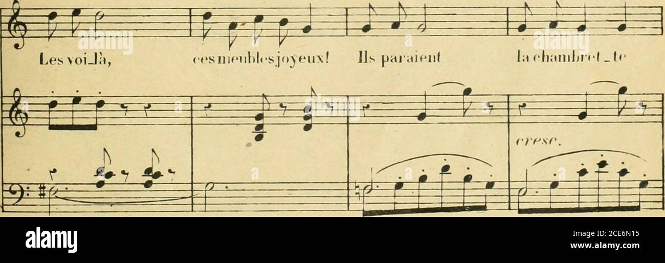 . Les noces de Jeannette; opéra-comique en un acte. Paroles de J. Barbier & M. Carré. Récitatifs (ad. Lib.) pour remplacer le Dialog . * A PLR PFR ir-c – p-gr irfpr r Es Lpsvoj là, cesim,ubl&lt;!jo_yeiix, Eunn.jfijjoJi, Oui reJuit aux yeux, h ft]w i LLLFrr Hallo^^ ^^ ±=i=t :?=3=? ^^ ich bin ?? &lt;* f i ? i* frr^tràm qui lejuit i ITF Les voilà, £ ^^ r=*=£ res meubles jo.yux,. 90 m £~»-g É k=*=* j – r- – sn r- fc£= à^fe * r » « ^ : 6=^ •? fpn^ Stockfoto