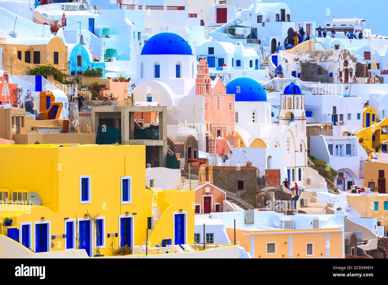 Oia, Santorini, Griechenland berühmtes Dorf Stockfoto