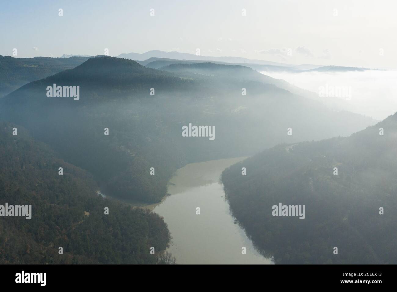 Nach dem Sturm Gloria in Les Guilleries-Savassona, Spanien Stockfoto