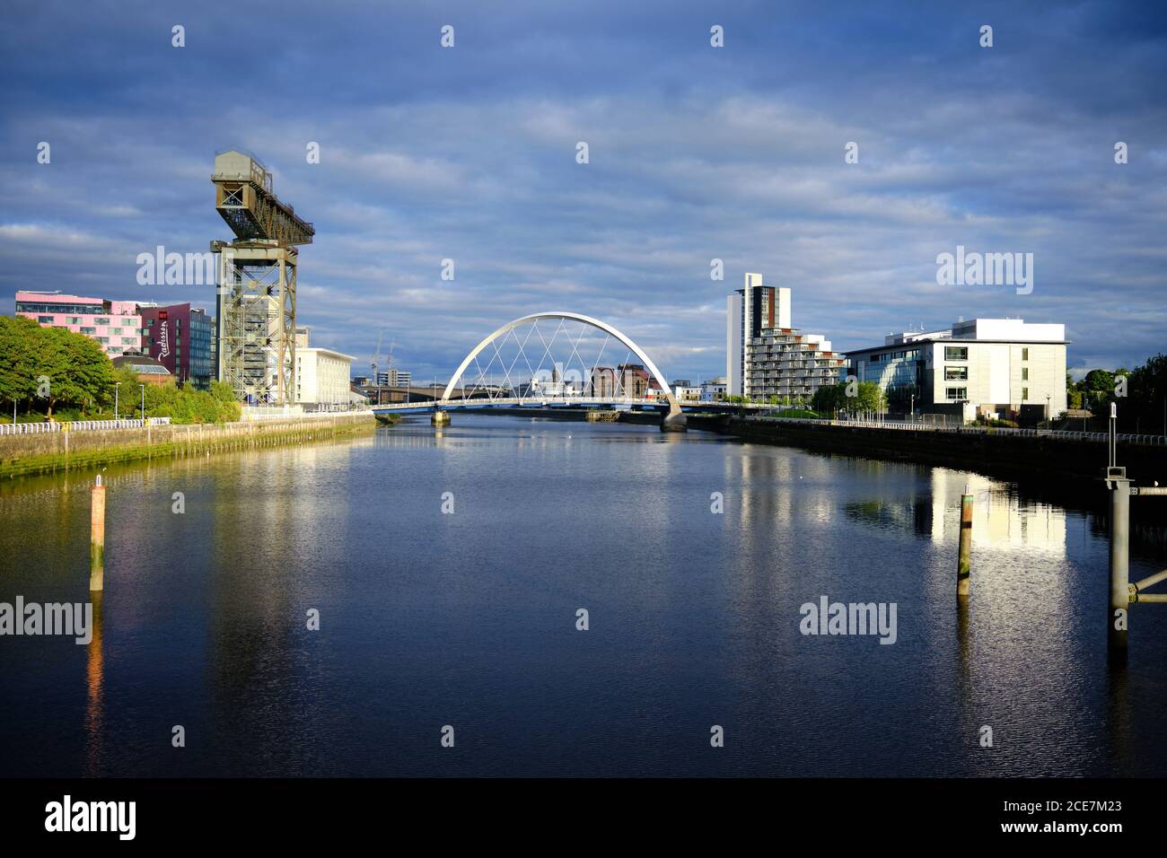 Blick auf den Fluss Clyde, Glasgow, Schottland. (August 2020) Stockfoto
