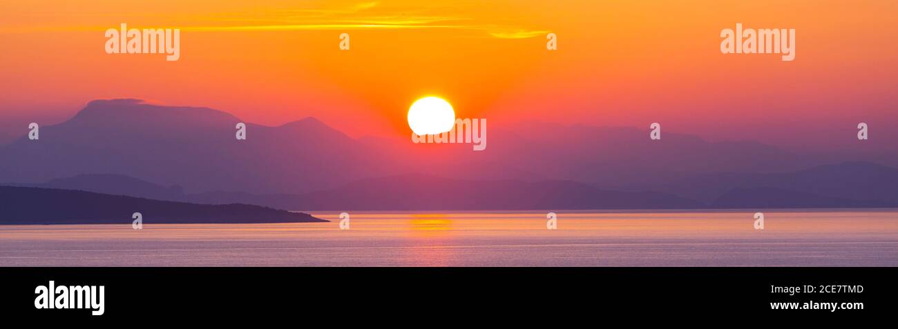 Griechenland-Sonnenuntergang Stockfoto