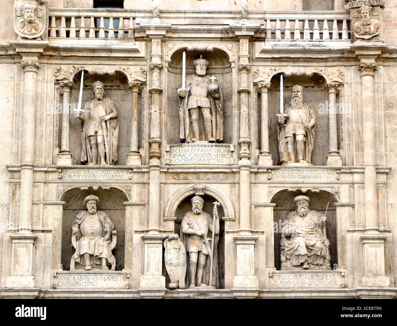 Fassade des Arco de Santa María Burgos Kastilien und Leon Spanien Stockfoto