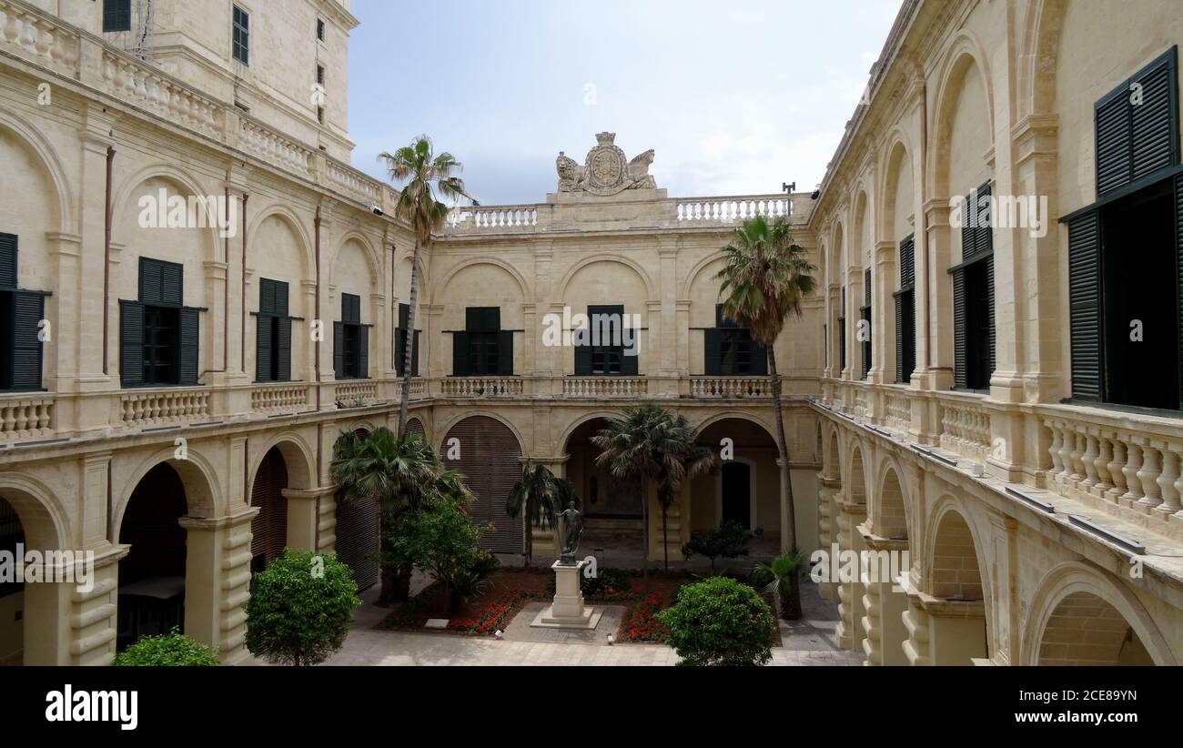 Hofgarten im Großmeisterpalast in Valletta, Malta Stockfoto