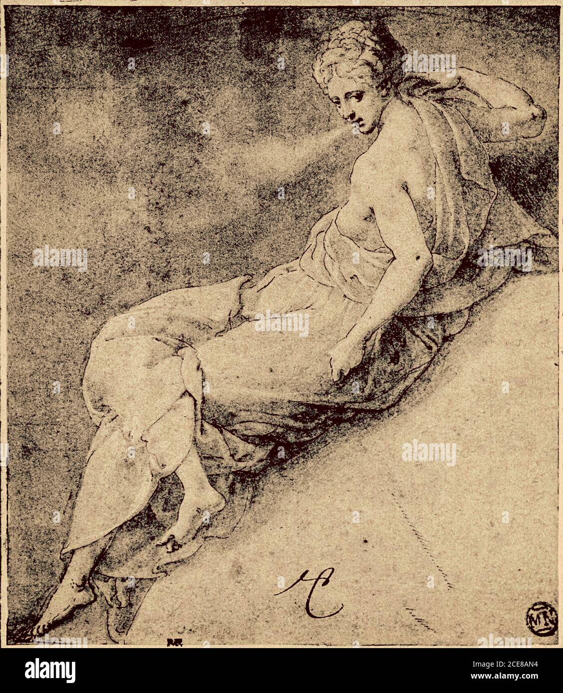 Francesco Primaticcio „die Muse Polymnia“ Stockfoto