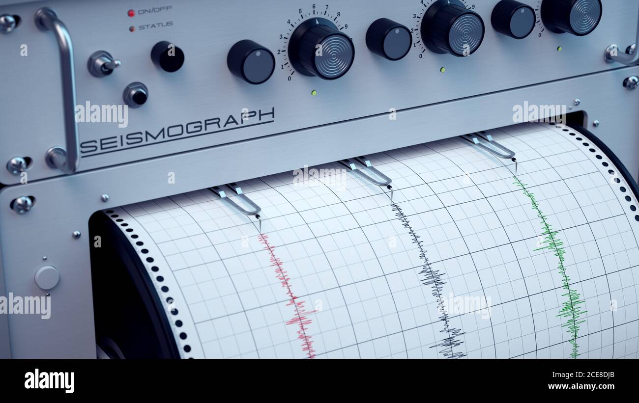 Seismograph Vorhersage von Erdbeben mit Präzision. Stockfoto