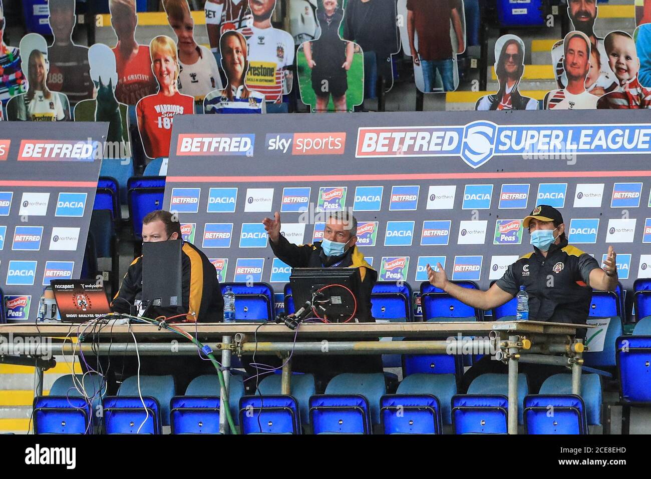 Daryl Powell Cheftrainer von Castleford Tigers reagiert während der Spiel Stockfoto